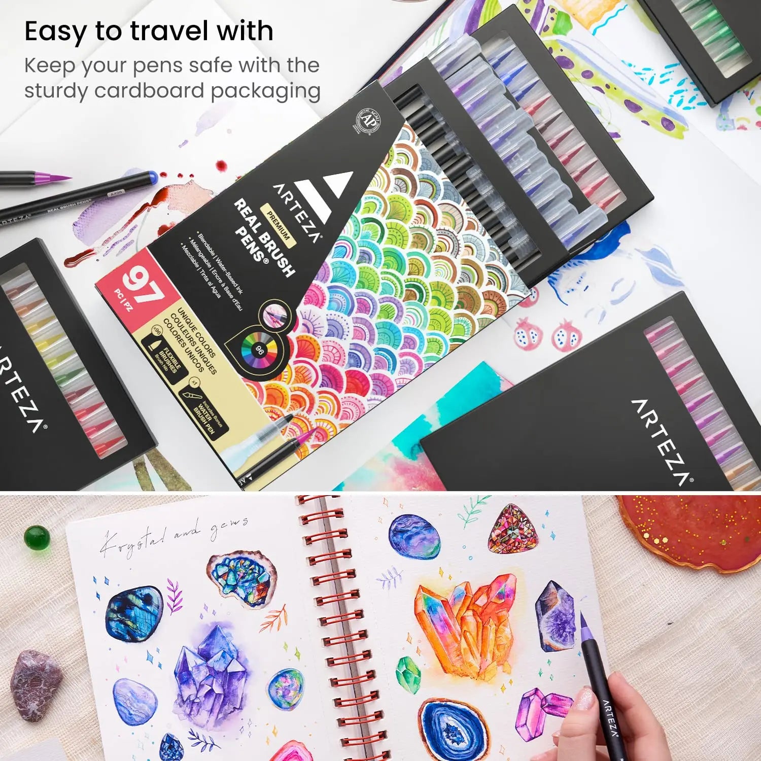 ARTEZA Premium Real Brush Pens Set Arteza